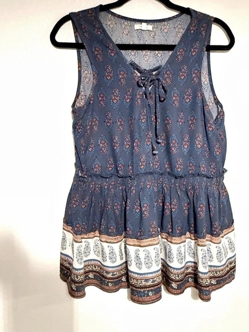 maurices Floral Mini Dress in Blue & White Size Medium